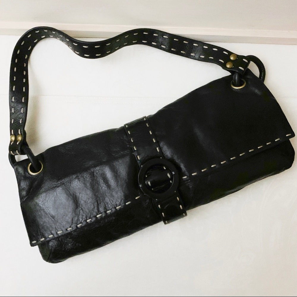 Trina Turk Soft Leather Shoulder Bag, Black